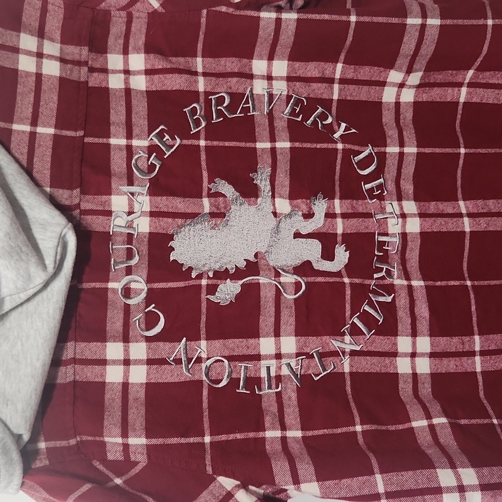 Harry Potter Plaid Hooded Shirt with Crest NWT - Picture 3 of 7